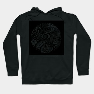 Circle 1 - Aussie Tangle Transparent with Black Background Hoodie